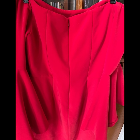 Boston Proper Red Flare Sleeves Off Shoulder Boho Hipster Chic SzM - Picture 10 of 10